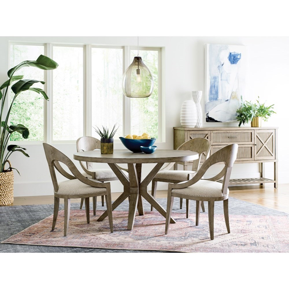 American Drew West Fork 924701R Hardy Farmhouse Round Dining Table